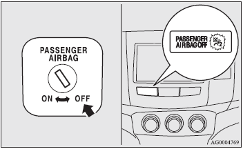 The airbag off indicator lamp should illuminate. The front passenger’s airbag