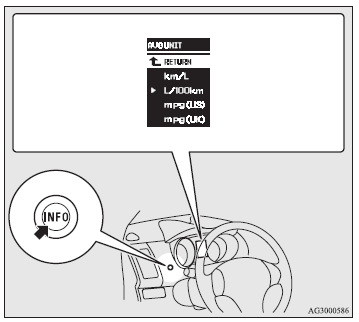 5. Press and hold the multi-information meter switch for about 2 seconds or more