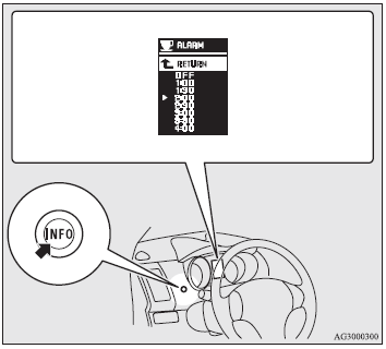 4. Lightly press the multi-information meter switch to select the time until