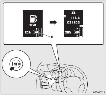 When the fuel is reduced to about 10 litres, the information screen switches