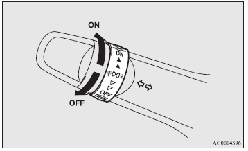 The front fog lamps can be operated while the headlamps and tail lamps are on.