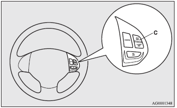 To increase the speed in small amounts, press the “ACC RES” switch (C) for less