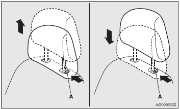 To remove the head restraints, lift the head restraint with the height adjusting