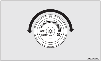 Select the blower speed by turning the blower speed selection dial clockwise