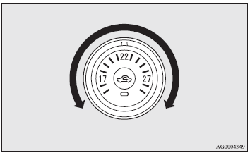 Turn the temperature control dial clockwise or anticlockwise