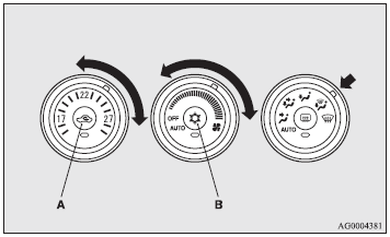 1. Set the air selection switch (A) to the outside position.