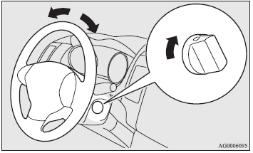 Turn the ignition switch to the “ACC” position while moving the steering wheel