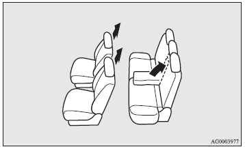 1. Remove the head restraints from the front seats, raise the armrest and remove