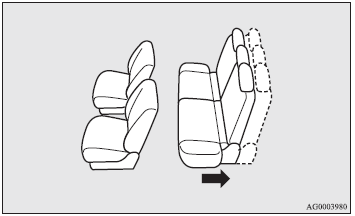 2. Move the second seat fully to the rear (refer to “To adjust forward or backward”).