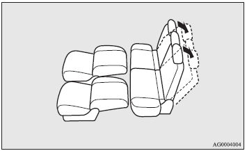 4. Recline the seatbacks of the second seat backwards (refer to “To recline the