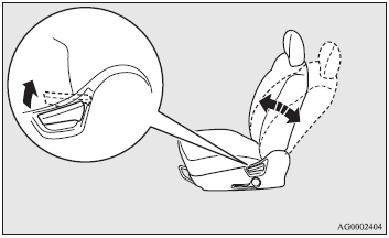 In order to recline the seatback, lean forward slightly, pull the seatback lock