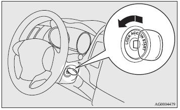 Press the key in the “ACC” position. While pressing the key turn it to the “LOCK”