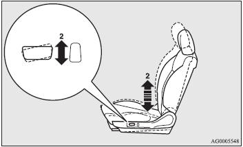 2- To move the rear of the seat up and down