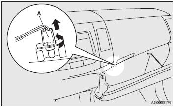 1. Turn the socket (A) anticlockwise and remove it.