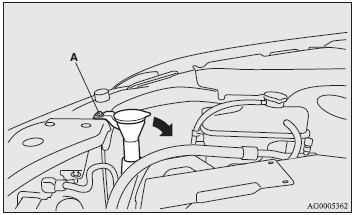 1. When replacing the bulb on the right side of the vehicle, remove the bolt