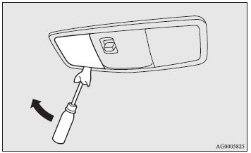 1. Insert a minus screwdriver with the end covered with a cloth or other object