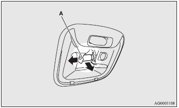 2. While holding down the tab (A), pull out the bulb.