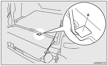 1. Open the tailgate and remove the tyre hanger installation bolt covers (A)