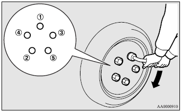 9. Tighten the nuts in the order shown in the illustration until each nut has