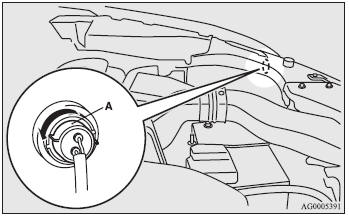 1. Turn the socket (A) anticlockwise and remove it.