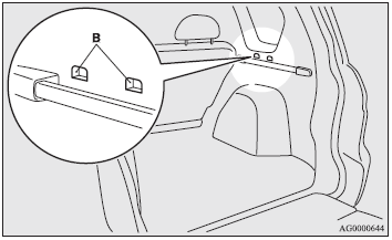 There are 2 installation holes (B) for the cargo area cover.