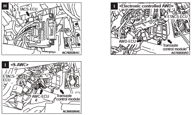 Mitsubishi Outlander. Component Locations