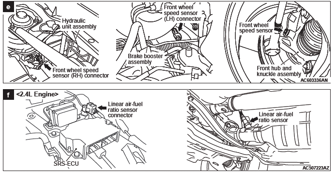 Mitsubishi Outlander. Component Locations