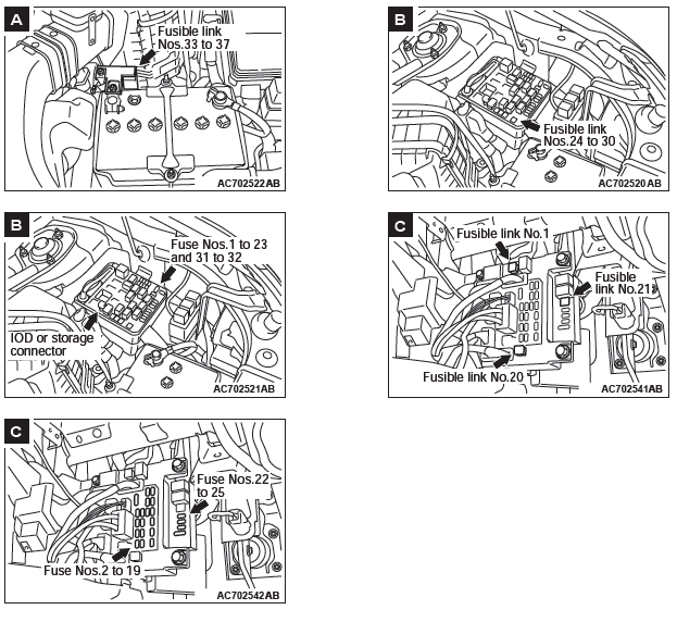 Mitsubishi Outlander. Component Locations