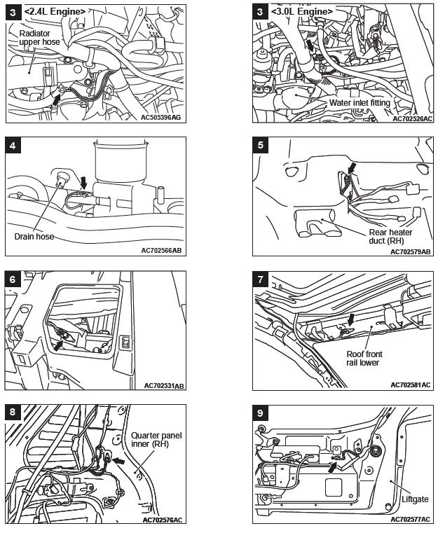 Mitsubishi Outlander. Component Locations