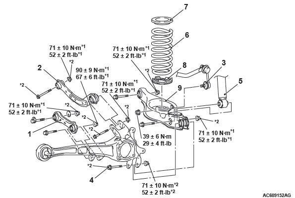 Mitsubishi Outlander. Rear Suspension