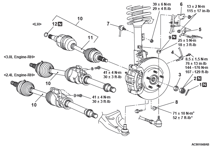 Mitsubishi Outlander. Front Axle