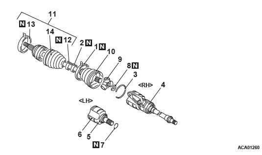 Mitsubishi Outlander. Front Axle