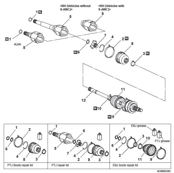 Mitsubishi Outlander. Front Axle