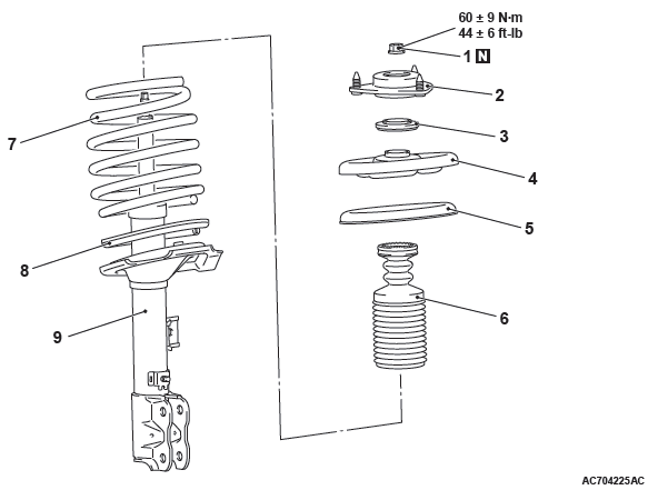 Mitsubishi Outlander. Front Suspension