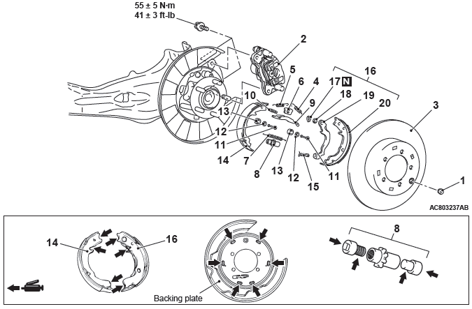 Mitsubishi Outlander. Parking Brakes