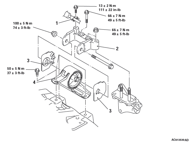 Mitsubishi Outlander. Power Plant Mount