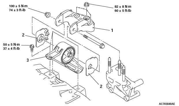 Mitsubishi Outlander. Power Plant Mount