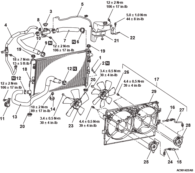 Mitsubishi Outlander. Engine Cooling