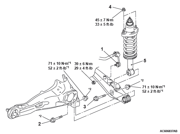 Mitsubishi Outlander. Rear Suspension