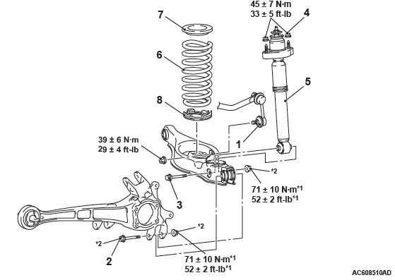 Mitsubishi Outlander. Rear Suspension