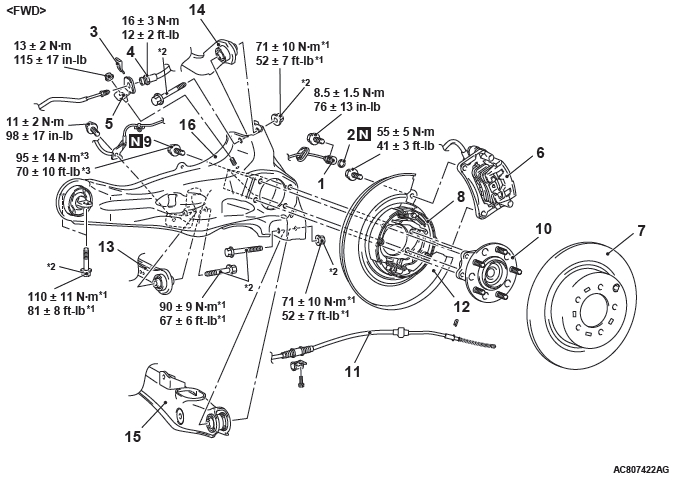 Mitsubishi Outlander. Rear Suspension