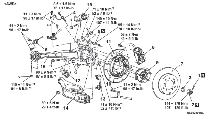 Mitsubishi Outlander. Rear Suspension