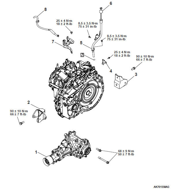 Mitsubishi Outlander. Continuously Variable Transaxle Overhaul