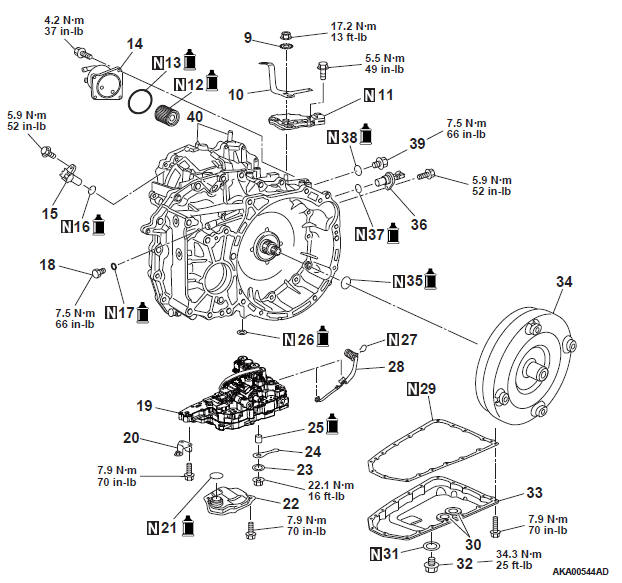 Mitsubishi Outlander. Continuously Variable Transaxle Overhaul