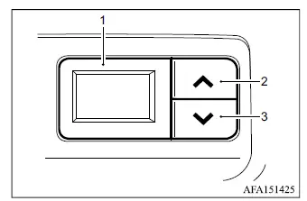 Mitsubishi Outlander rear console temperature display and climate control buttons