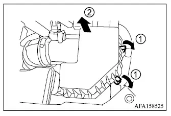 Mitsubishi Outlander air cleaner housing and filter removal procedure