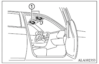 Mitsubishi Outlander airbag warning labels located on the driver and front passenger sunvisors