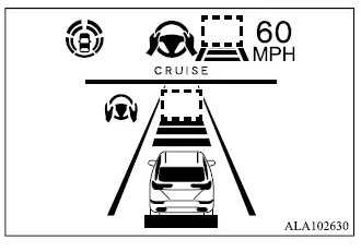 Mitsubishi Outlander ACC system set display with no vehicle detected ahead