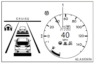 Mitsubishi Outlander Speed Adjust by Route display with navigation-based road information indicator