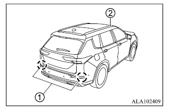 Mitsubishi Outlander rear radar sensors and front camera used by BSW, LCA and Active Blind Spot Assist